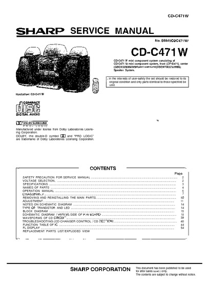 SHARP CD-C471