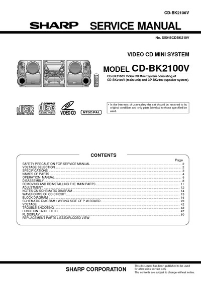 SHARP CD-BK2100