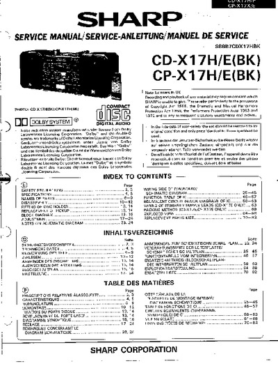SHARP CD-X17H-E CP-X17H-E