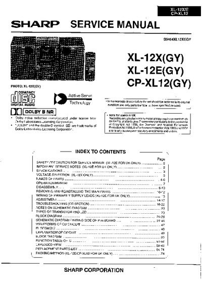 SHARP CP-XL12(GY)