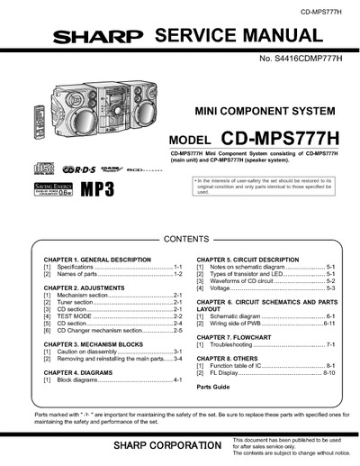 SHARP CD-MPS777H