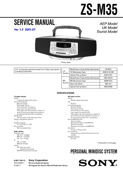 Sony ZS-M35 ver 1.3