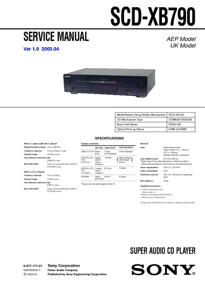 Sony SCD-XB790-1 audio