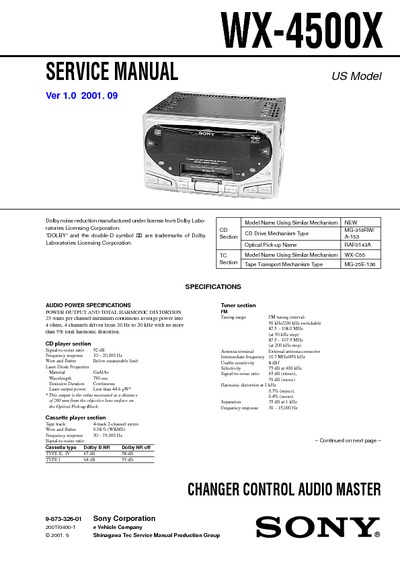 Sony WX-4500X ver 1.0