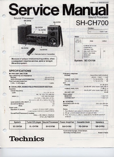 Technics SH-CH700