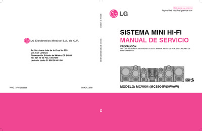 LG MCV904 MINI SYSTEM