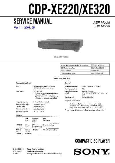 Sony CDP-XE220, CDP-XE320