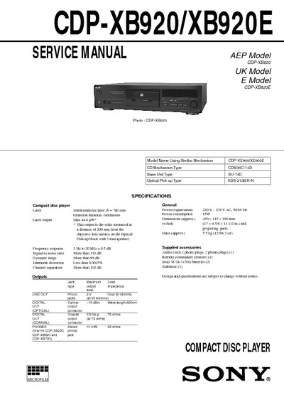 Sony CDP-XB920