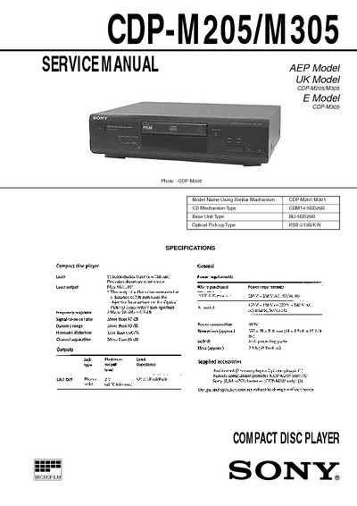 Sony CDP-M205, CDP-M305