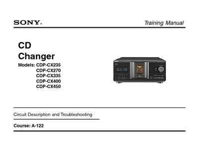 Sony CDP-CX235, CDP-270, CDP-335, CDP-400, CDP-450 Training