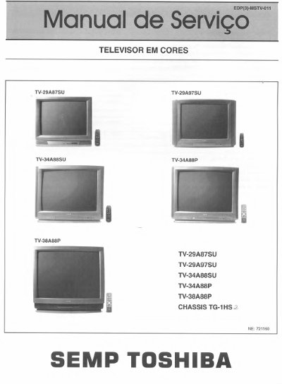 Semp Toshiba TV-29A87SU, 29A97SU, 34A88SU, 34A88P, 38A88P chassis TG-1HS2