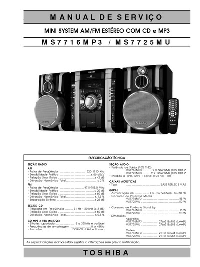 Toshiba MS-7716MP3, MS-7725MU