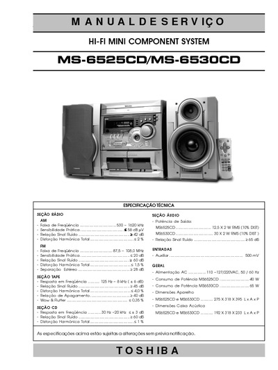 Toshiba MS-6525CD, MS-6530CD