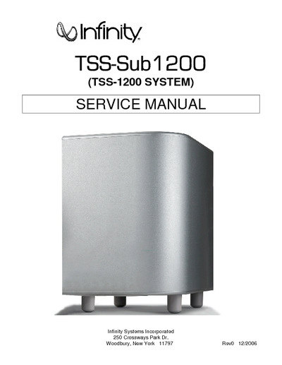 Infinity TSS-Sub1200 subwoofer