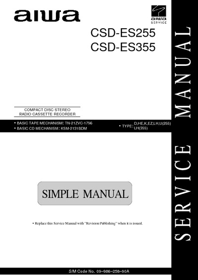 AIWA CSD-ES255, CSD-ES355