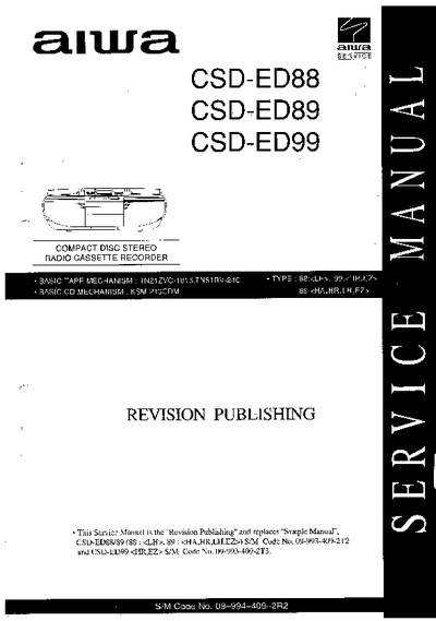 AIWA CSD-ED88, CSD-ED89, CSD-ED99