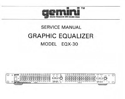 GEMINI EQX-30 Graphic Equalizer PRO