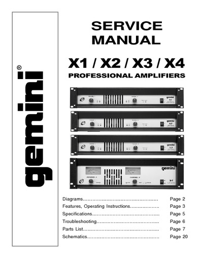 GEMINI X1-X2-X3-X4  PRO AMPLIFIERS