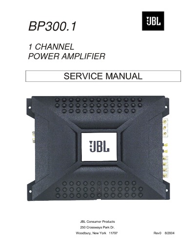 JBL BP300.1 CAR POWER AMPLIFIER 1 CHANNEL