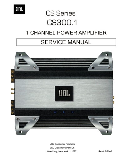 JBL CS300.1 CAR POWER AMPLIFIER 1 CHANNEL