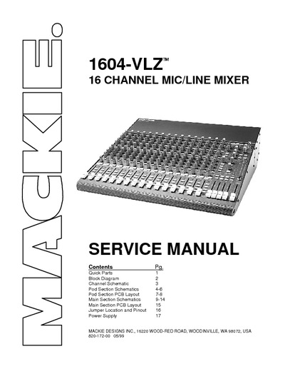 MACKIE 1604-VZL 16 Channel Mixer