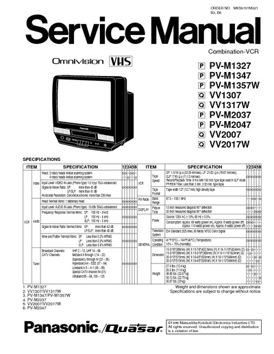 Panasonic PV-M1327, PV-M1347, PV-M1357W