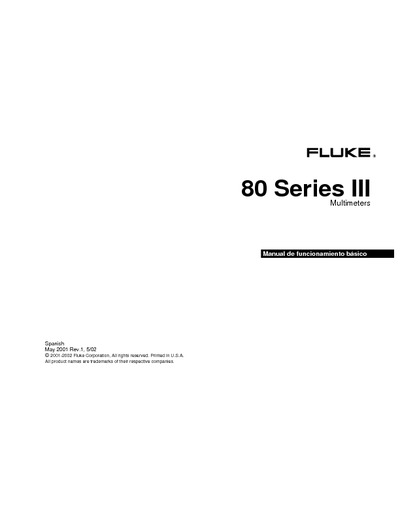 FLUKE 80 SERIES 3