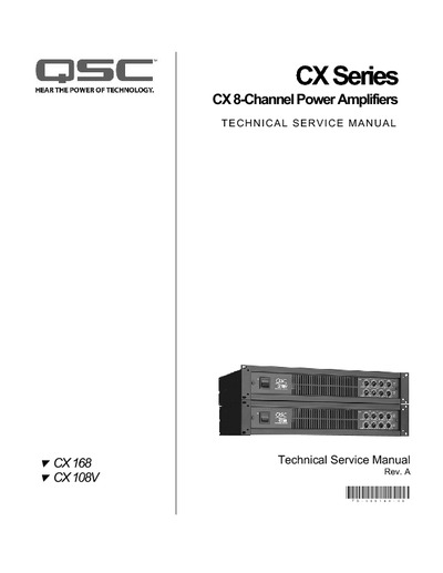 QSC CX 8-Channel Power Amplifiers CX Series