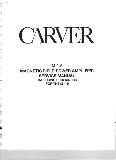 CARVER M-1.5 Power Amplifier