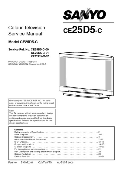 Sanyo CE25D5-C chassis EB6-A