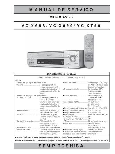 Semp Toshiba  VCX693, VCX694, VCX796
