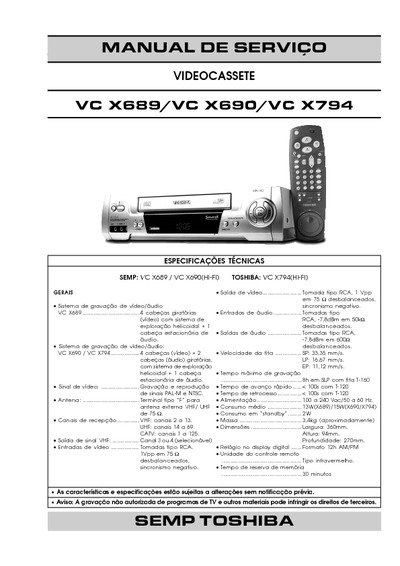 Semp Toshiba MS VCX689, VCX690, VCX794