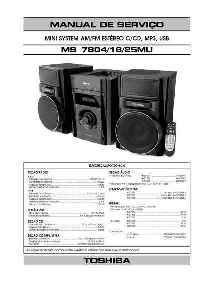 Toshiba MS7804, MS7816, MS7825MU