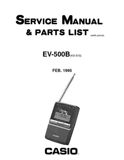 Casio TVC LCD 2,5'' EV500B Service Manual