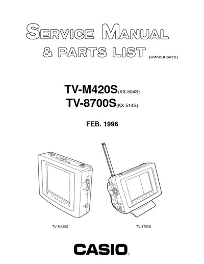 Casio TVC LCD 4,0'' TVM420S, TVM8700S Service Manual