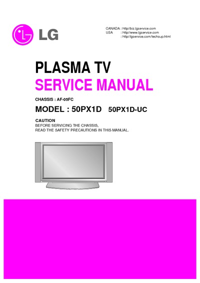 LG 50PX1D Service Manual