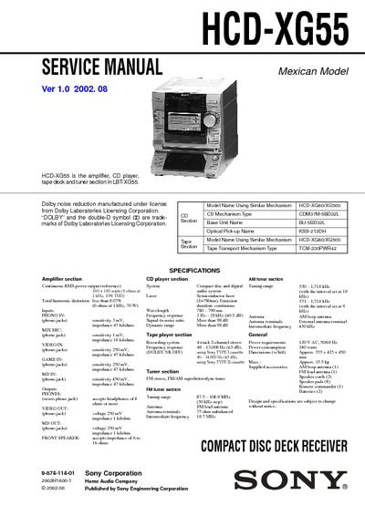 Sony HCD-XG55