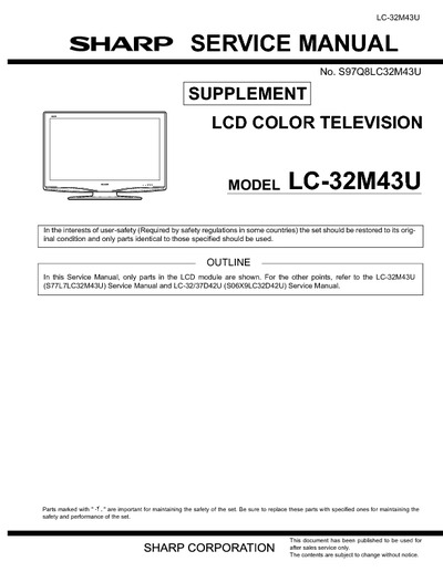 SHARP LC-32M43U LCD TV__Supp__S97Q8LC32M43U