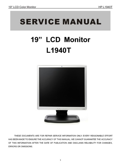 AOC Service Manual HP-L1940T_NT68663MEFG_A02 monitor lcd