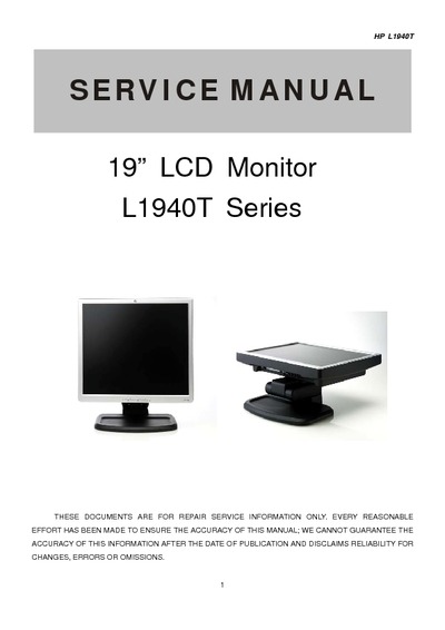 AOC Service Manual HP-L1940T_GM5321_A00 monitor lcd