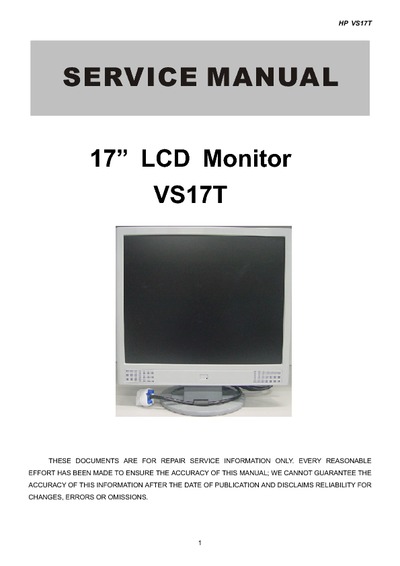 AOC Service Manual HP-VS17T_A00 monitor lcd
