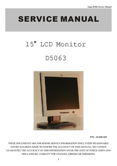 AOC Service Manual HP-D5063_A04 monitor lcd