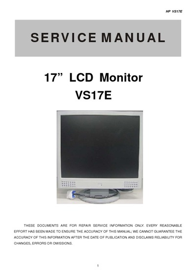 AOC Service Manual HP-VS17E_A00 monitor lcd