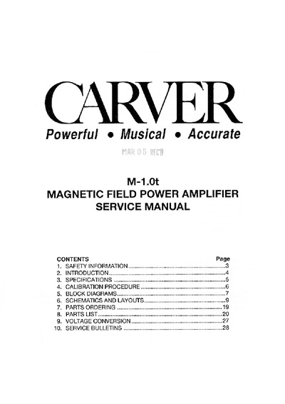 Carver M-1.0T
