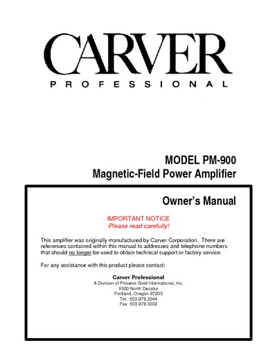 Carver PM900