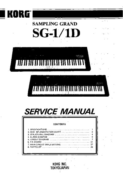 KORG SG1-SG1D Service Manual