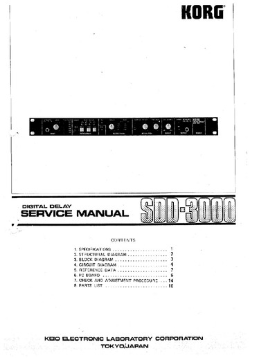 KORG SDD-3000 Service Manual