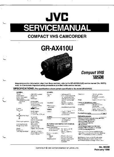JVC Camcorder GR-AX410 - Manual de servicio