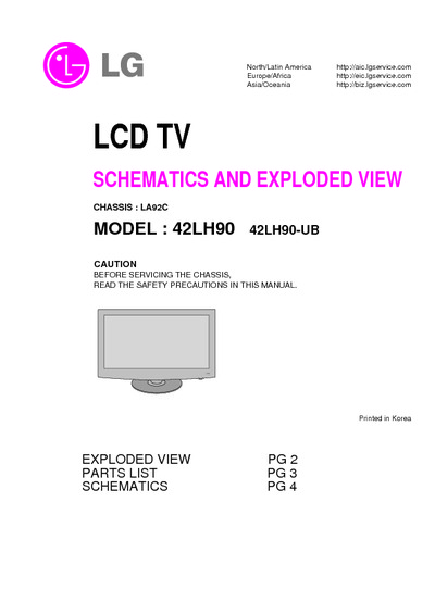 LG 42LH90 chassis LA92C - LCD