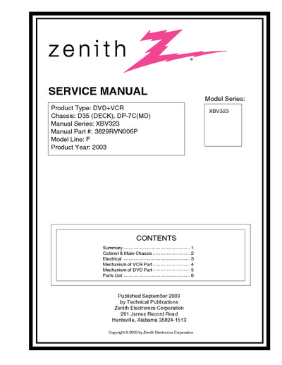 Zenith XBV323 DVD